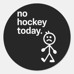 Geen hockey vandaag Stick Figure Hockey liefhebber Ronde Sticker