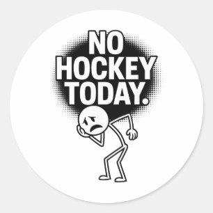 Geen hockey vandaag Verdrietig gezicht Grappige ho Ronde Sticker