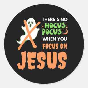 GEEN HOCUS POCUS Christelijke Halloween Ronde Sticker