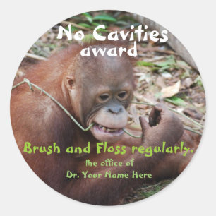 Geen holtes Dentist Award voor kinderen Ronde Sticker