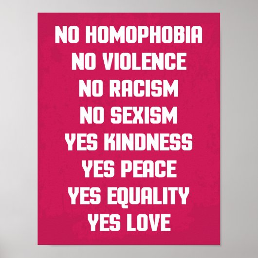Geen homofobie Citaat Poster (Voorkant)