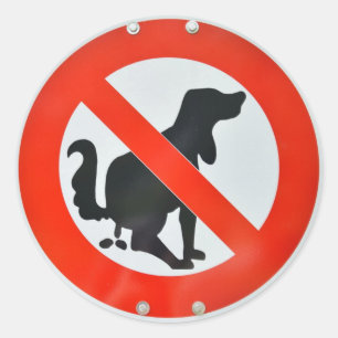Geen hond poep teken ronde sticker