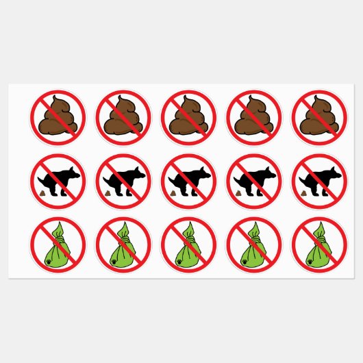 Geen honden Poop Labels (Vel)