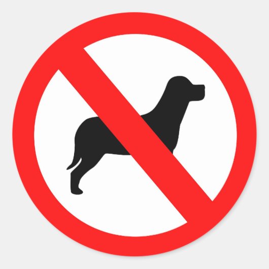 Geen honden ronde sticker (Voorkant)