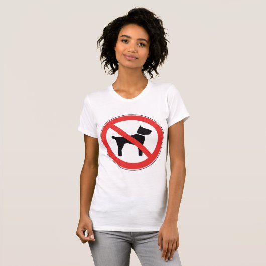 Geen Honden Teken Vrouwen T-shirt (Voorkant volledig)