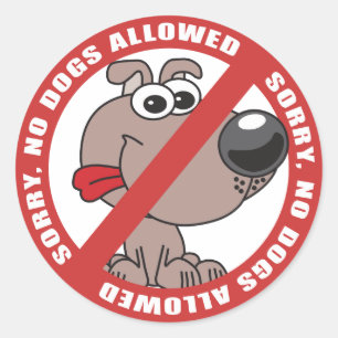 Geen honden toegestaan ronde sticker