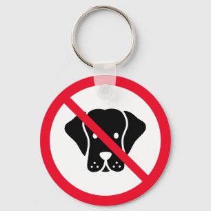 Geen honden toegestaan teken Metal Circle-Sleute Sleutelhanger