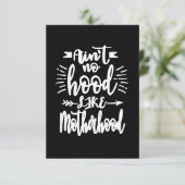 Geen Hood als Moederschap RSVP Kaartje (Staand voorkant)