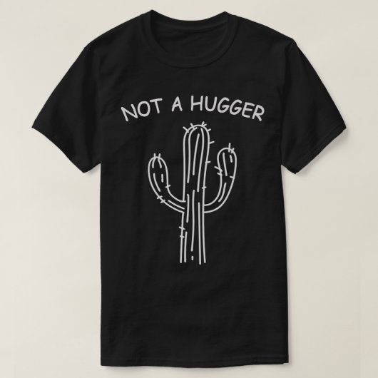 Geen Hugger Funny Cactus Sarcastic Hug Meme Premi T-shirt (Design voorkant)