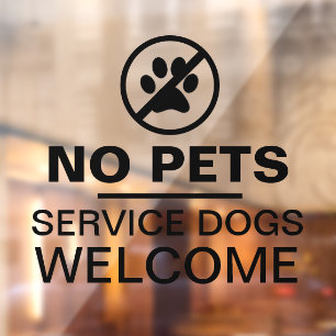 Geen huisdieren servicehonden welkom bedrijf glas raamsticker