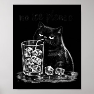 Geen ijs graag grappige vintage kat meme mannen vr poster