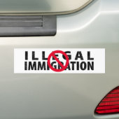 Geen illegale immigratie bumpersticker (Op auto)