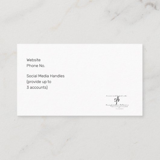 Geen instrumentspecifieke objecten Gr. Tpt. II Wht Visitekaartje (Achterkant)