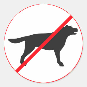 Geen invoer voor honden! ronde sticker