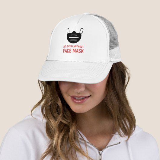 Geen invoer zonder gezichtsmasker trucker pet (In situ)