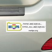 Geen is Equal Bumpersticker (Op auto)