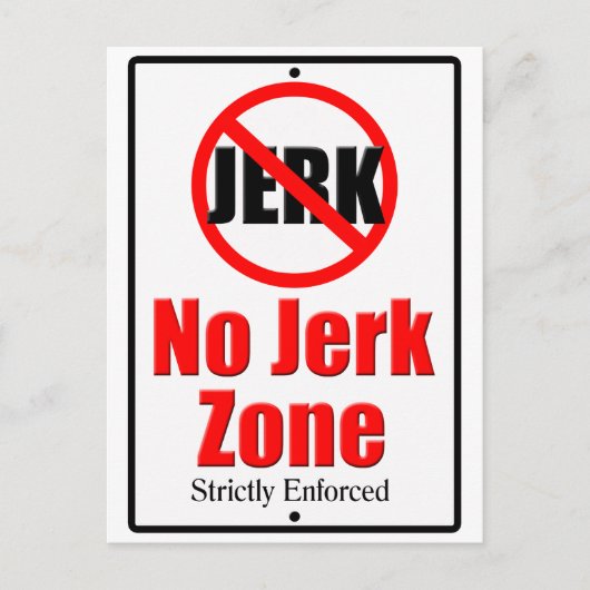 Geen Jerk Zone Briefkaart (Voorkant)