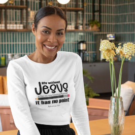 GEEN JEZUS? GEEN ZIN! Christelijke dames lange mou T-shirt