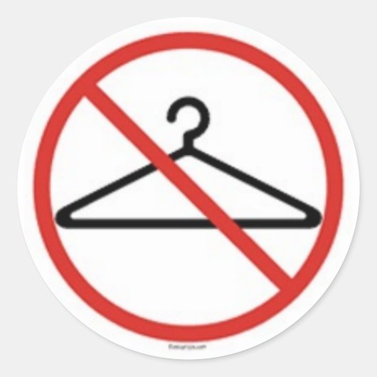 Geen kabelhangers. ronde sticker (Voorkant)