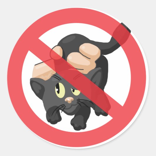 Geen katten ronde sticker (Voorkant)