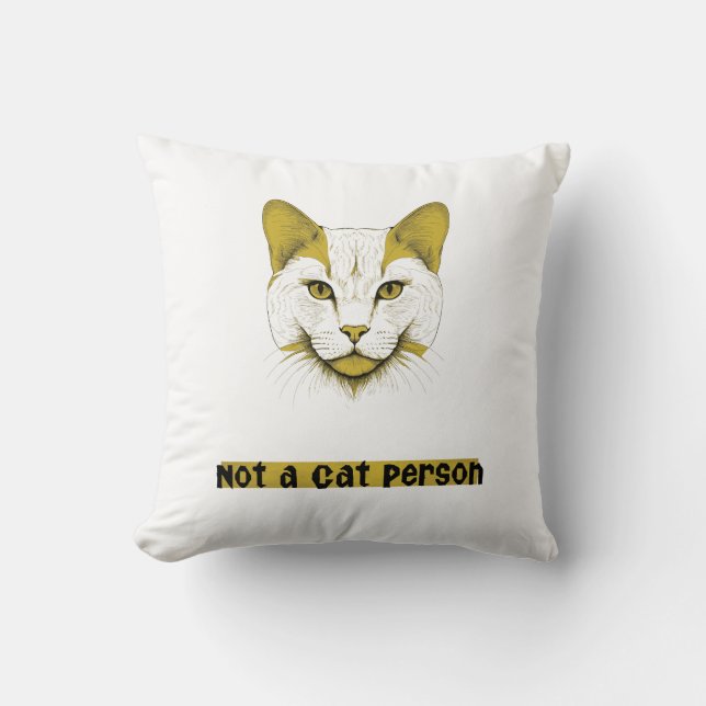 Geen kattenliefhebber – Kattengezicht Worpkussen Kussen (Voorkant)