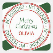 Geen kerstcadeautjes vierkante sticker (Voorkant)