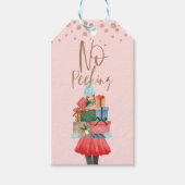 Geen kerstcadeautjes voor Waterverven Cadeaulabel (Voorkant)