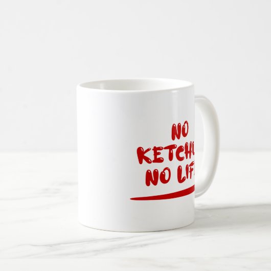 Geen ketchup geen leven koffiemok (Voorkant rechts)