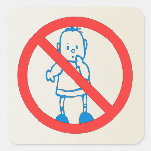 Geen Kinderen toegestaan Vierkante Sticker