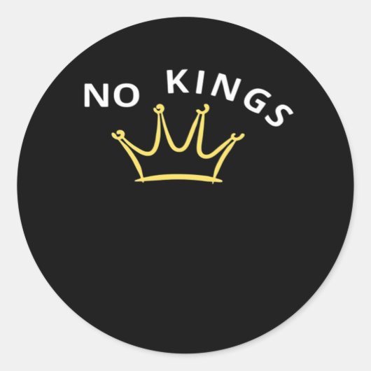 Geen Kings Klassieke Retro Koele Stijl Ronde Sticker (Voorkant)