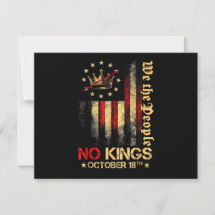 Geen Kings Vintage Amerika Vlag 1776 Oktober 18 Kaart