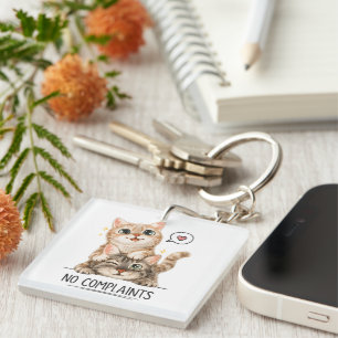 Geen Klachten Schattig Grappig Schattige Katten Sleutelhanger