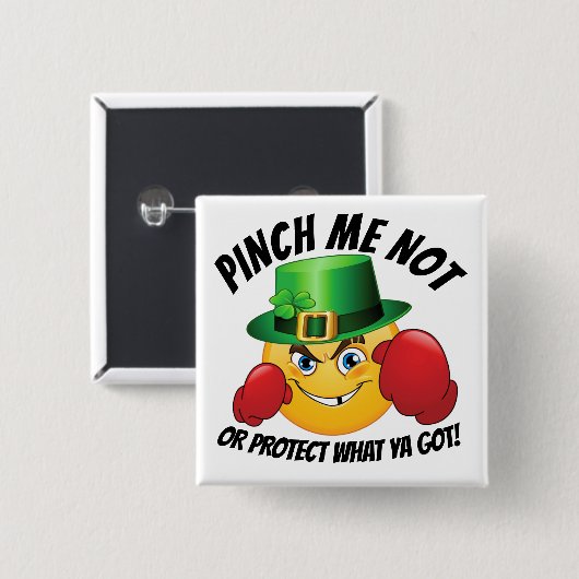 Geen knijpen St. Patrick's Day Button (Voorkant /achterkant)
