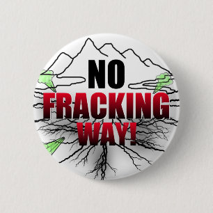 geen knop voor fracking ronde button 5,7 cm