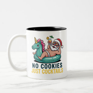 Geen koekjes, gewoon cocktails Kerstmis Zomer Kers Tweekleurige Koffiemok