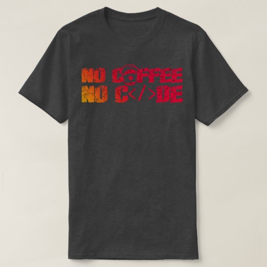 Geen koffie-code t-shirt (Design voorkant)