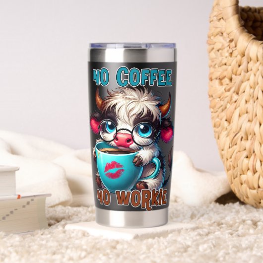 Geen Koffie Geen Werk Geïsoleerde Drinkbeker (Woonkamer (Gedraaid) )