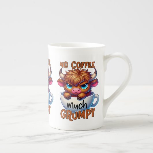 Geen koffie veel chagrijnig porselein kop (Rechts)