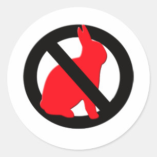 Geen konijnen toegestaan ronde sticker