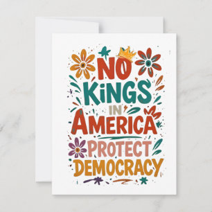 Geen Koning In Amerika Amerikaanse Democratie Notitiekaartje