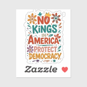 Geen Koning In Amerika Amerikaanse Democratie Sticker