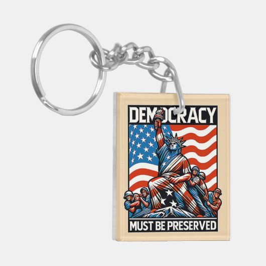 Geen koning redt de democratie sleutelhanger (Voorkant Links)