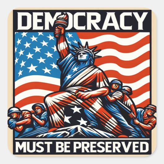 Geen koning redt de democratie vierkante sticker (Voorkant)