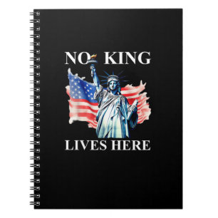 Geen Koning Woont in Amerika Vrijheidsvlag Patriot Notitieboek