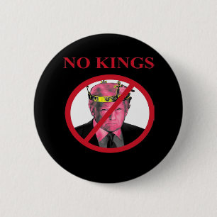Geen Koningen Anti Creatieve Grafische Stijl Ronde Button 5,7 Cm