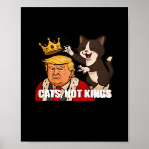 Geen Koningen Anti Katten Grappige Klassieke Stijl Poster