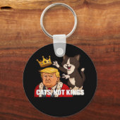 Geen Koningen Anti Katten Grappige Klassieke Stijl Sleutelhanger (Voorkant)