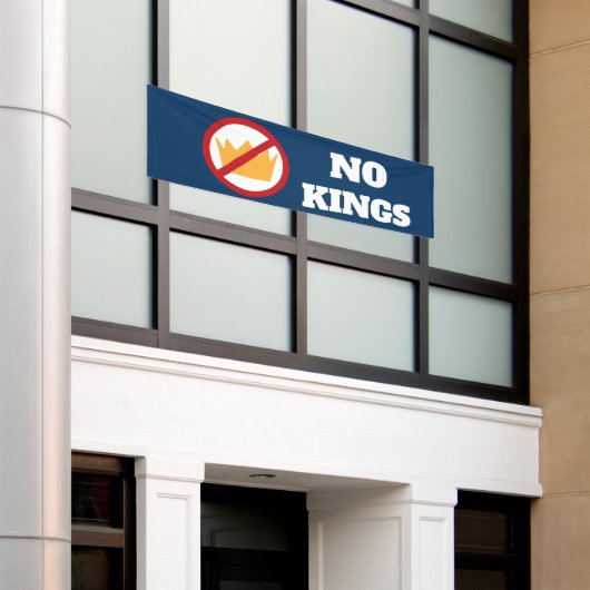 GEEN KONINGEN! Anti-Trump DK Blue OD Spandoek (Buitenkant Gebouw)