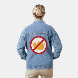 GEEN KONINGEN! Anti-Trump (terug) Denim Jacket