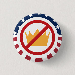 GEEN KONINGEN! Anti-Trump-vlagteken Ronde Button 3,2 Cm
